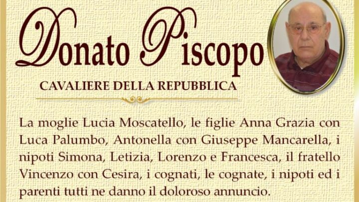 È morto Donato Piscopo