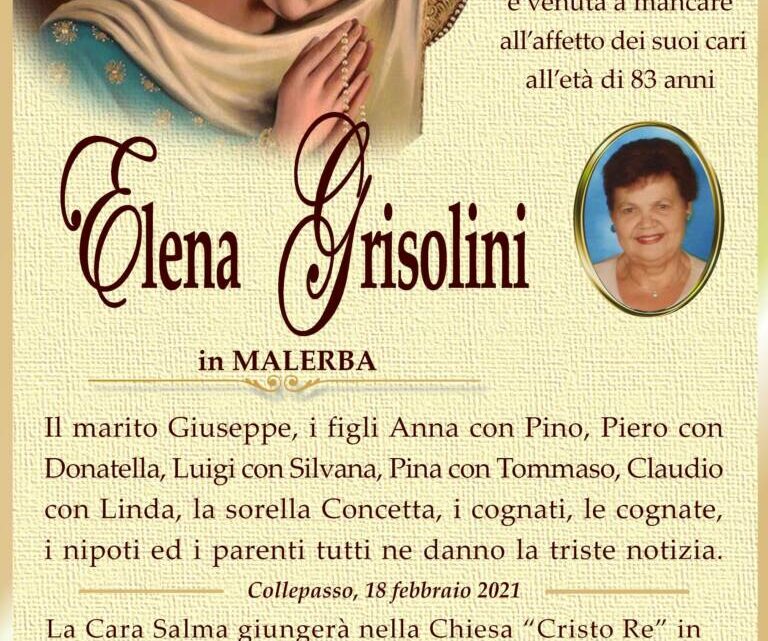 È morta Elena Grisolini in Malerba