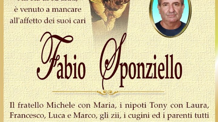 È morto Fabio Sponziello