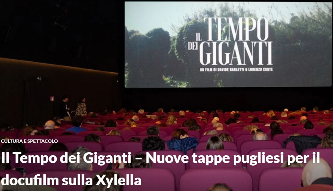 “Il Tempo dei Giganti” – Nuove tappe pugliesi per il docufilm sulla Xylella (a Collepasso il 21 aprile)