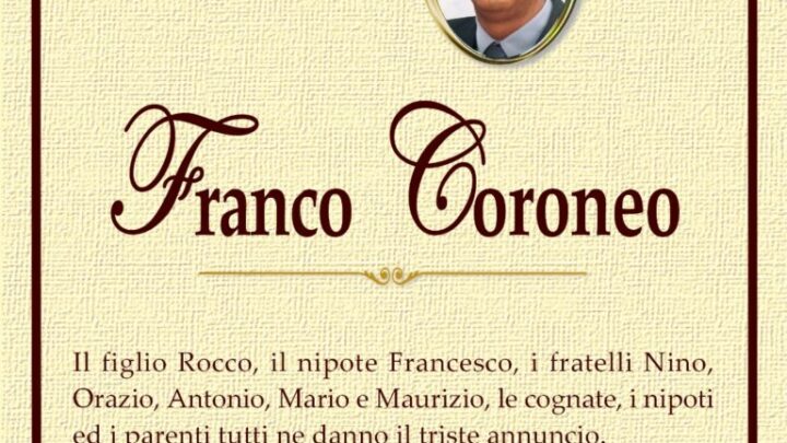 È morto Franco Coroneo