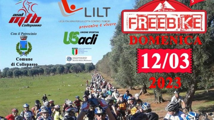 “Freebike” a scopi benefici organizzata da “Asd Mtb Collepasso” (12 marzo, ore 7.30, ritrovo Palazzo Baronale)