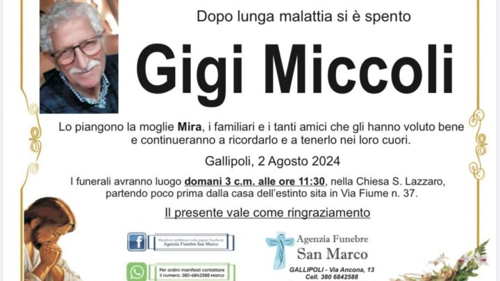 È morto Gigi Miccoli