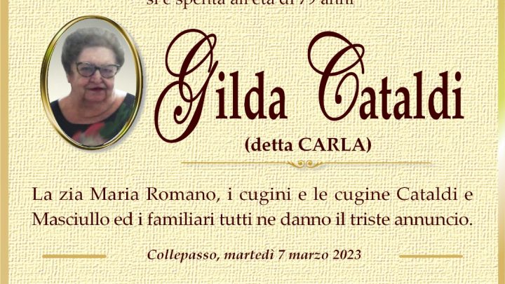 È morta Gilda “Carla” Cataldi