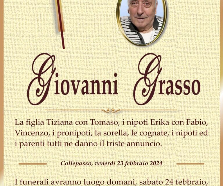 È morto Giovanni Grasso