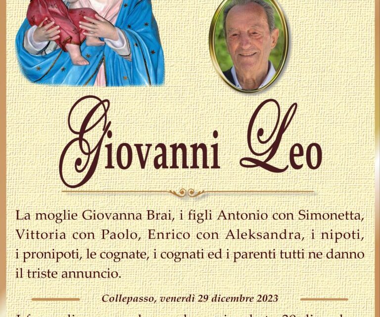 È morto Giovanni Leo