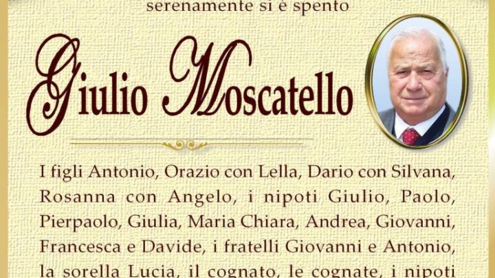 È morto Giulio Moscatello