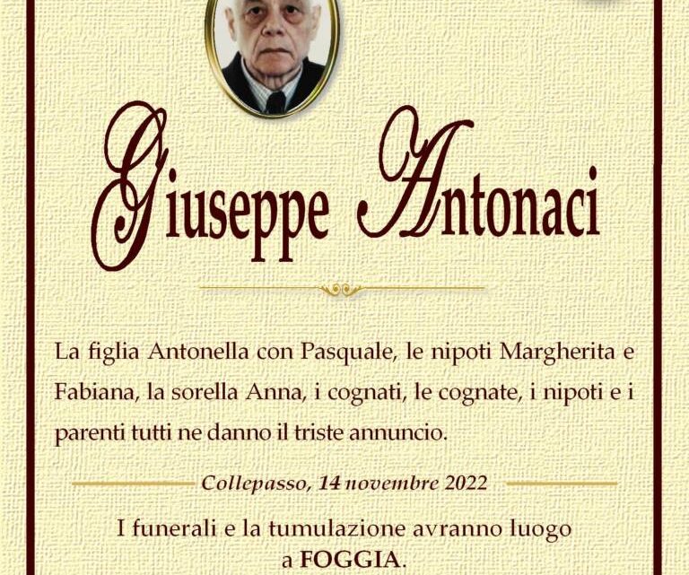 È morto Giuseppe Antonaci