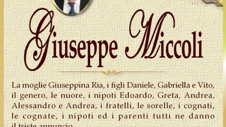 È morto Giuseppe Miccoli