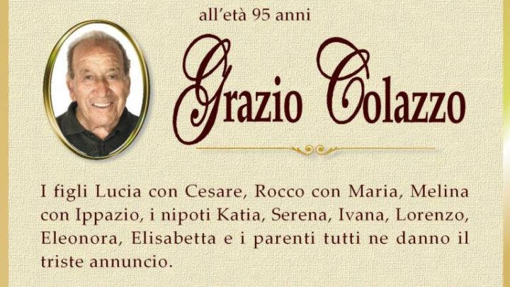 È morto Grazio Colazzo