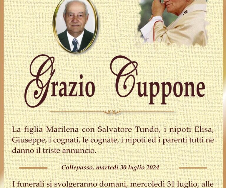 È morto Grazio Cuppone