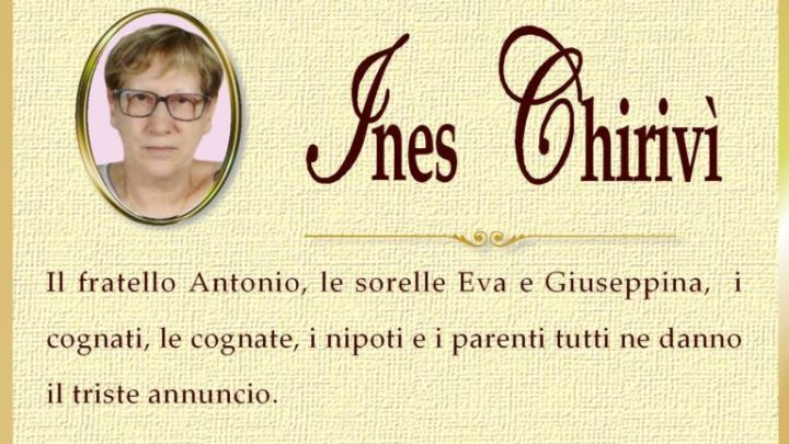 È morta Ines Chirivì