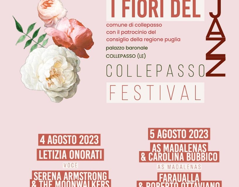 “I Fiori del Jazz” a Collepasso, festival dedicato alla voce femminile (4-5 agosto, ore 21, Palazzo Baronale)