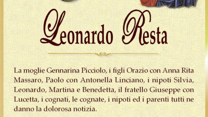 È morto Leonardo Resta