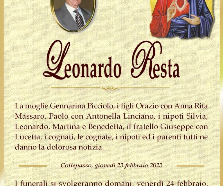 È morto Leonardo Resta