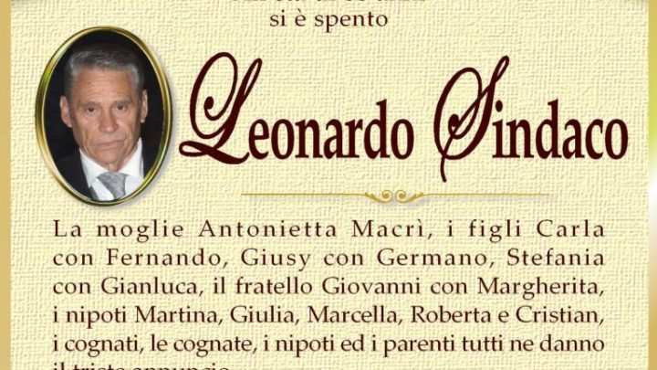 È morto Leonardo Sindaco