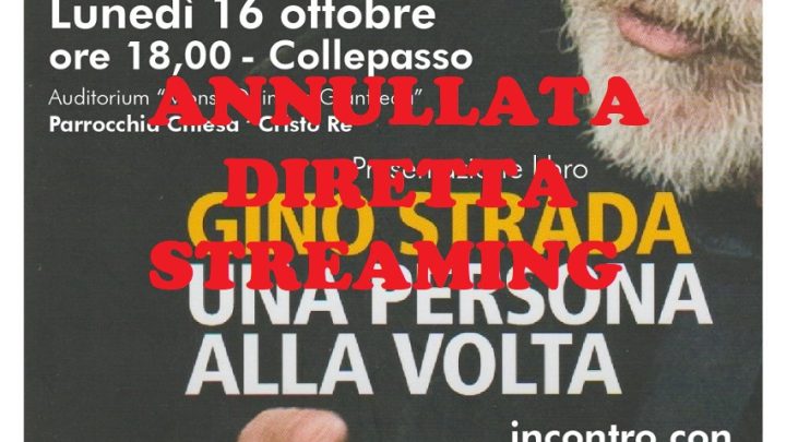 Annullata la diretta streaming per l’incontro sul libro di Gino Strada