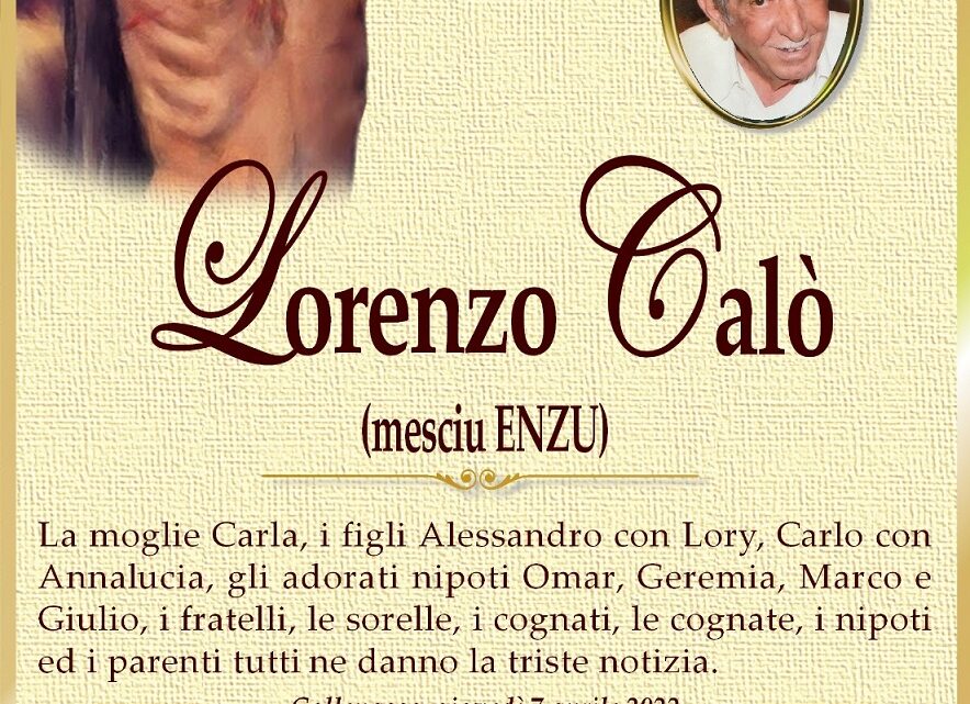 È morto Lorenzo Calò