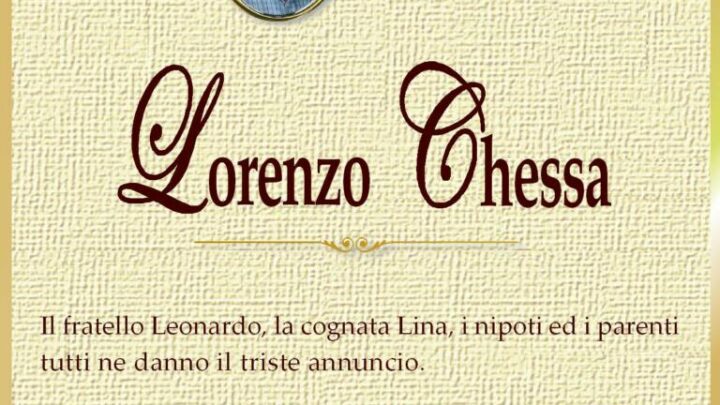 È morto Lorenzo Chessa