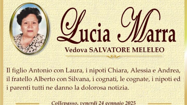 È morta Lucia Marra, ved. Meleleo