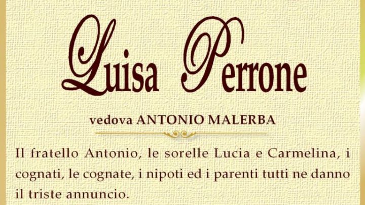 È morta Luisa Perrone