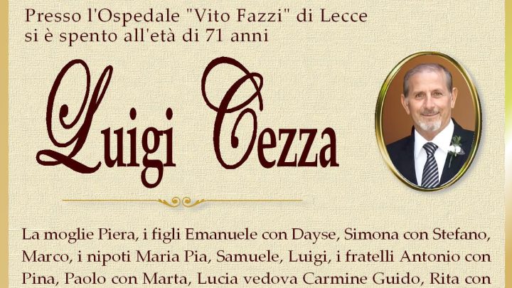 È morto Luigi Cezza