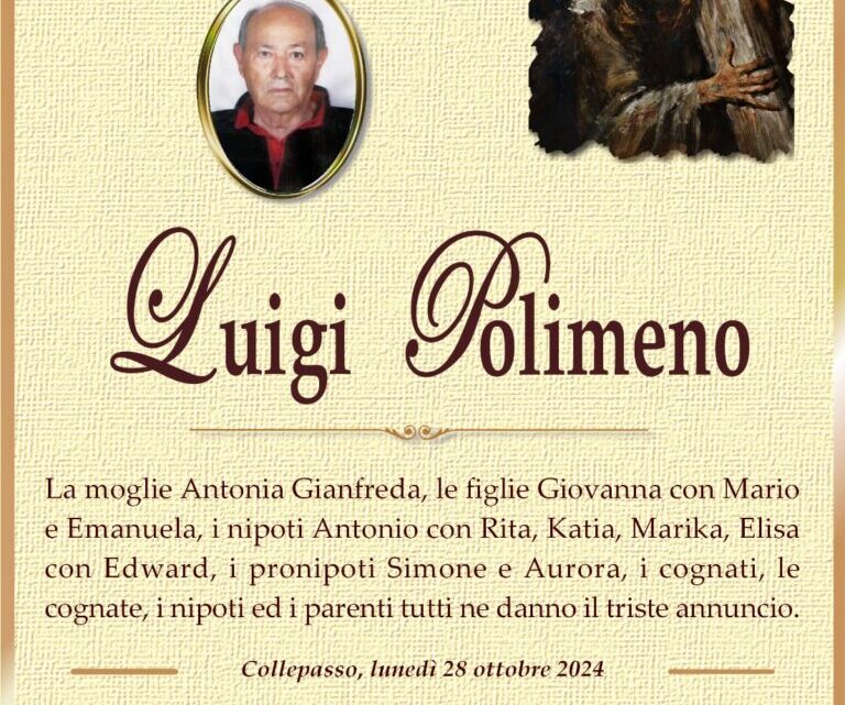 È morto Luigi Polimeno