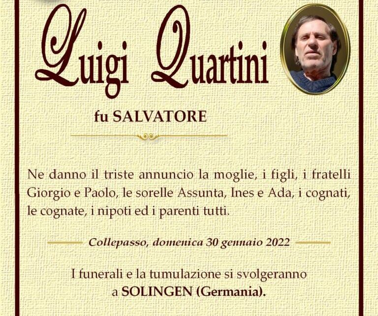 È morto Luigi Quartini