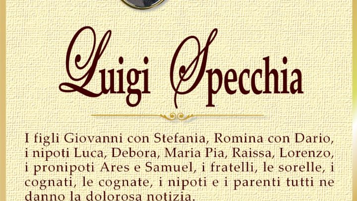 È morto Luigi Specchia