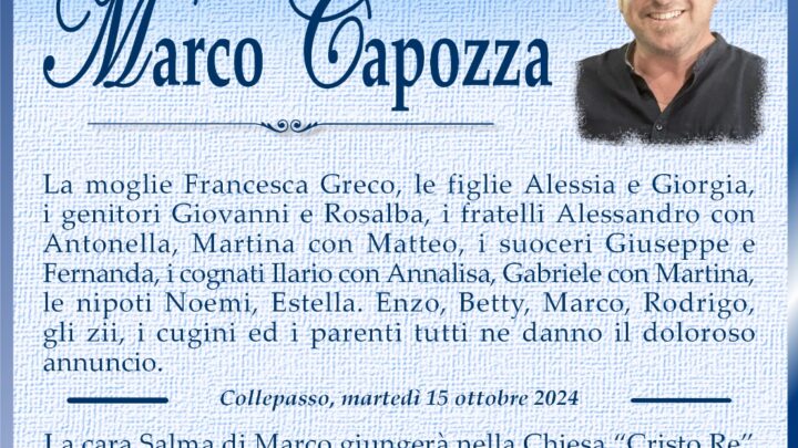 È morto Marco Capozza