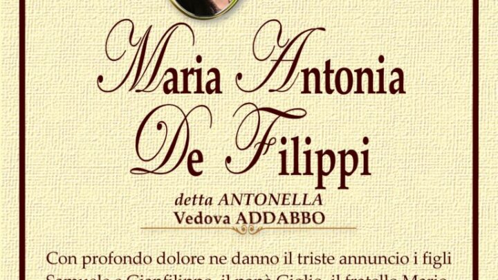 È morta Maria Antonia De Filippi