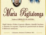 È morta Maria Paglialonga, ved. Plantera