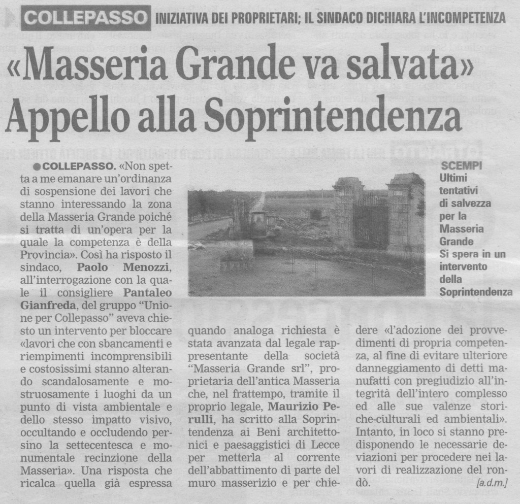 Articolo de "La Gazzetta del Mezzogiorno", 20 marzo 2013