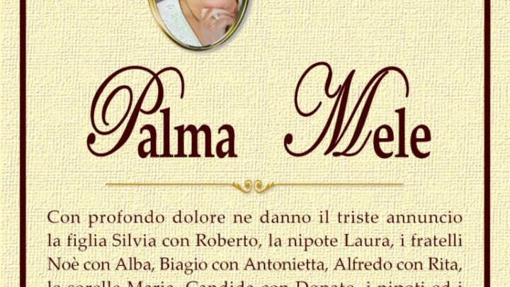 È morta Palma Mele