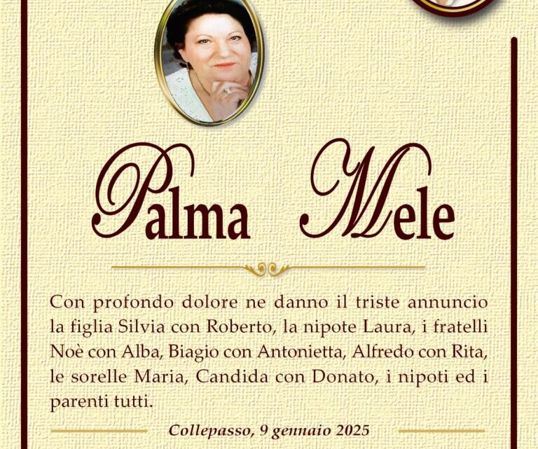 È morta Palma Mele