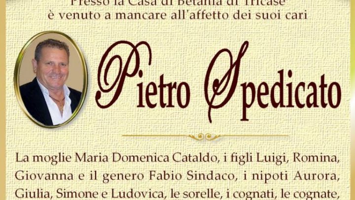 È morto Pietro Spedicato