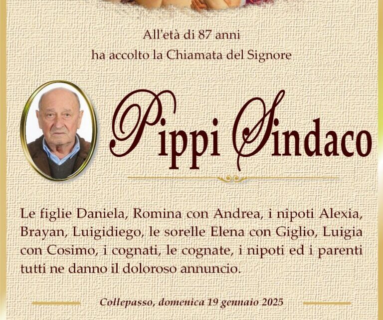 È morto Pippi Sindaco