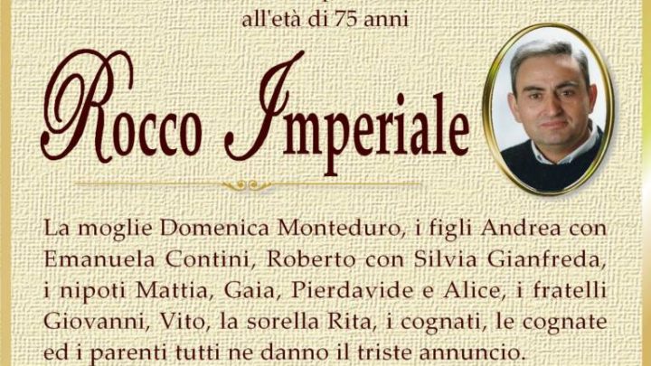 È morto Rocco Imperiale