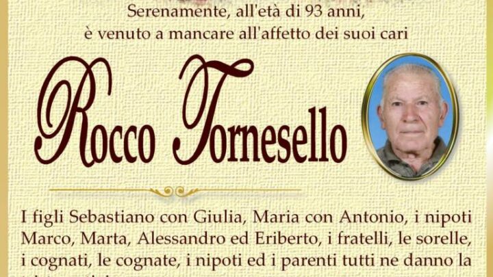 È morto Rocco Tornesello