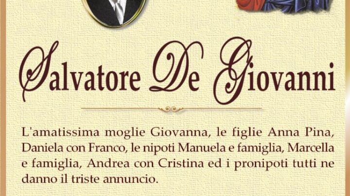 È morto Salvatore De Giovanni