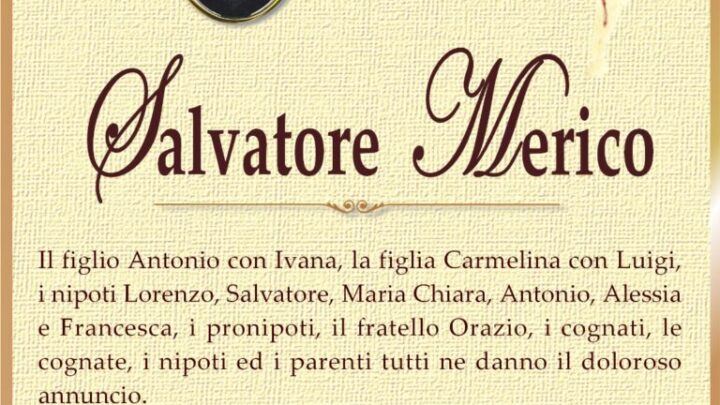 È morto Salvatore Merico