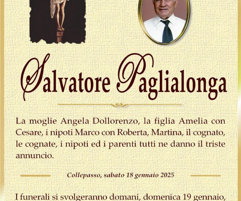 È morto Salvatore Paglialonga