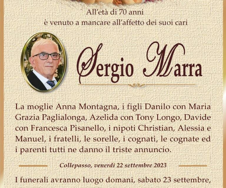 È morto Sergio Marra