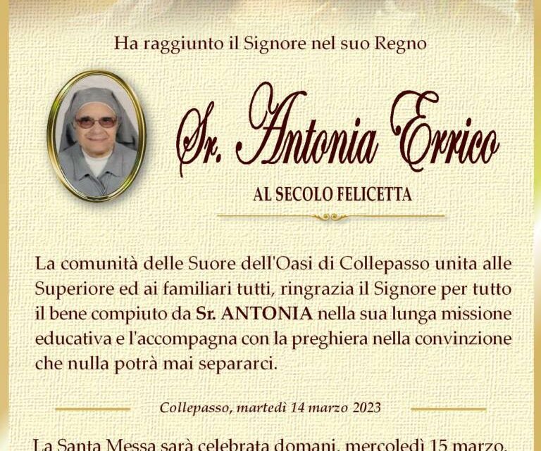 È morta Sr. Antonia Errico