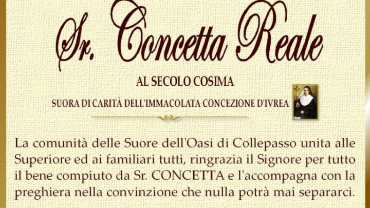 È morta Sr. Concetta Reale