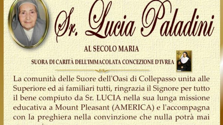 È morta Sr. Lucia Paladini