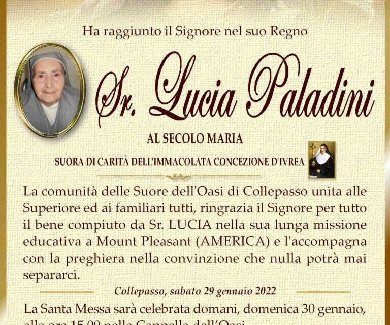 È morta Sr. Lucia Paladini