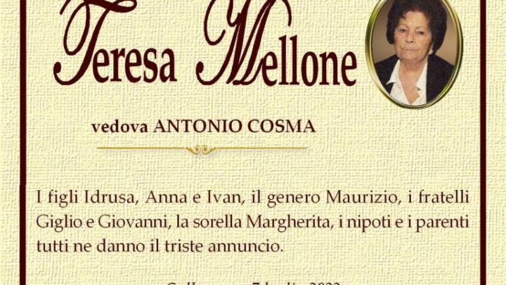 È morta Teresa Mellone