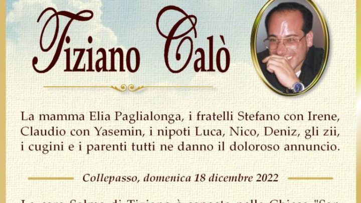 È morto Tiziano Calò