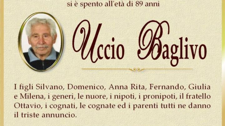 È morto Uccio Baglivo